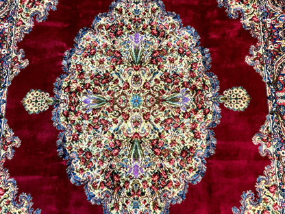 Karastan Rug 8.8 x 12 - Red Floral Kirman - Wool Pile Carpet