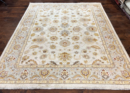 Peshawar Rug 8x10, Oushak Rug, Neutral Colors Hand Knotted Farmhouse Rug