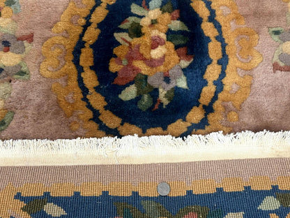 Chinese Wool Rug 3x5 Vintage 90 Line Carpet Small Art Deco Style