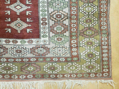 Antique Turkish Oushak Wool Rug Handmade 4 By 8 Feet 49 By 91 Inches