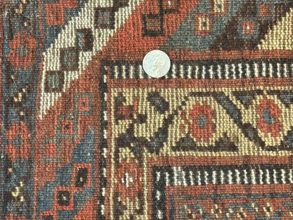 Persian Shiraz Rug 5x8 Antique Khamseh Tribal Wool Navy Blue