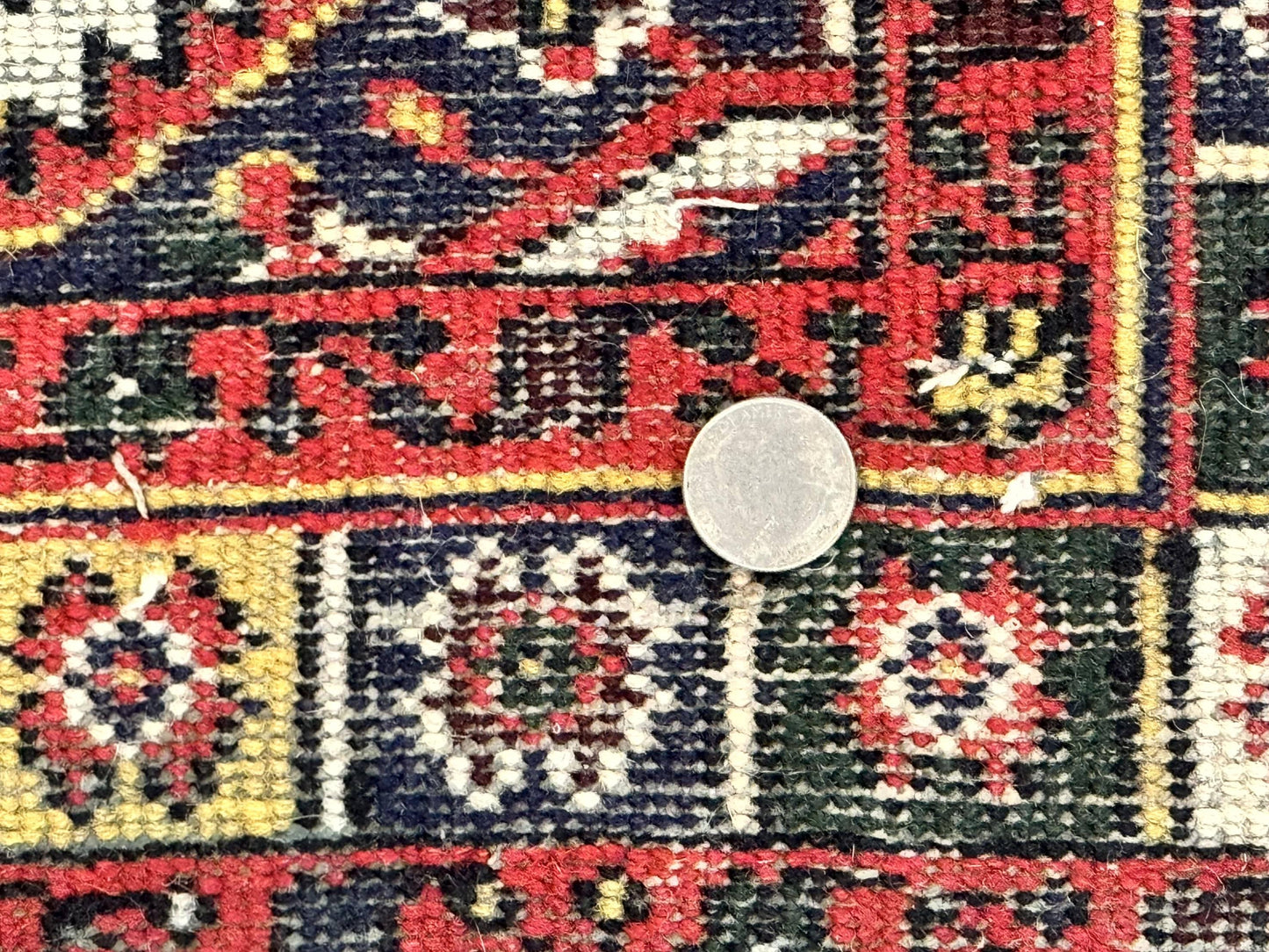 Indo Persian Bidjar Runner Rug 2.8 x 10, Vintage Rug for Hallway, 10ft Runner, Wool Handmade Ivory and Red, Medallions