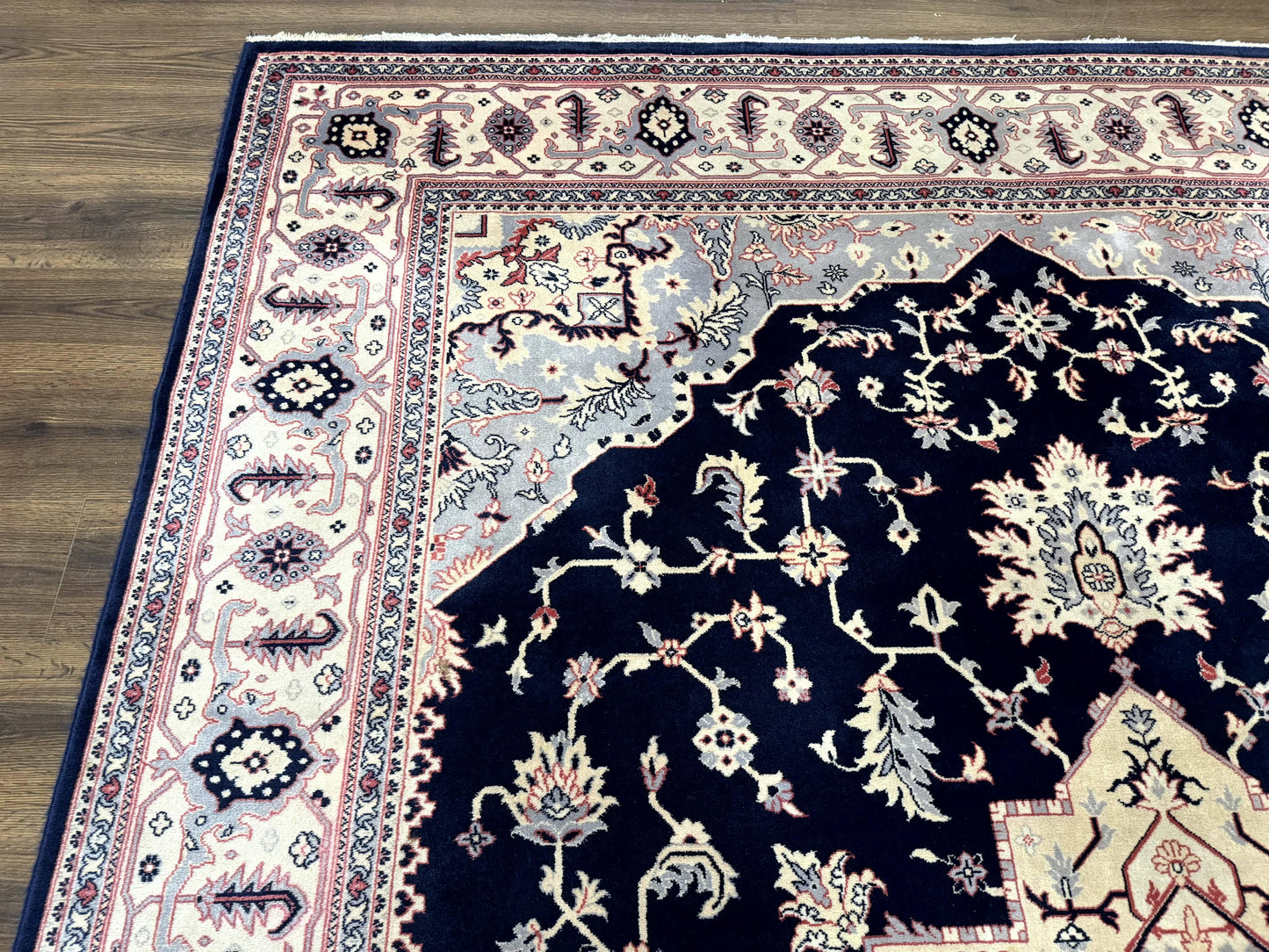 Karastan Rug Navy Serapi Kara Shah Wool Rug 8x11 Vintage Area Rug