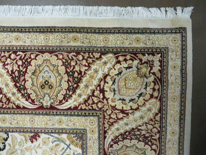 Vintage Handmade Wool Rug Pakistani Floral Design 9 By 12 Feet Vegetable Dye