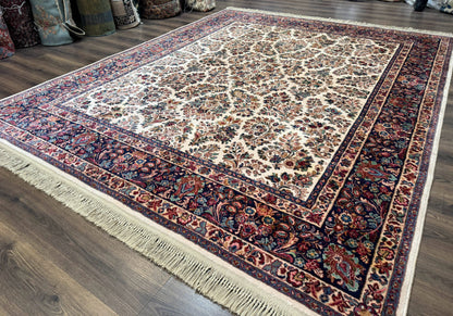 Karastan Rug Ivory Sarouk Wool Area Rug 8.8 X 10.6 Vintage Discontinued 700 Series