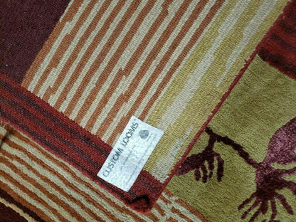 Tibetan Wool Rug Hand Knotted 8x11 Floral Design Modern Contemporary Decor