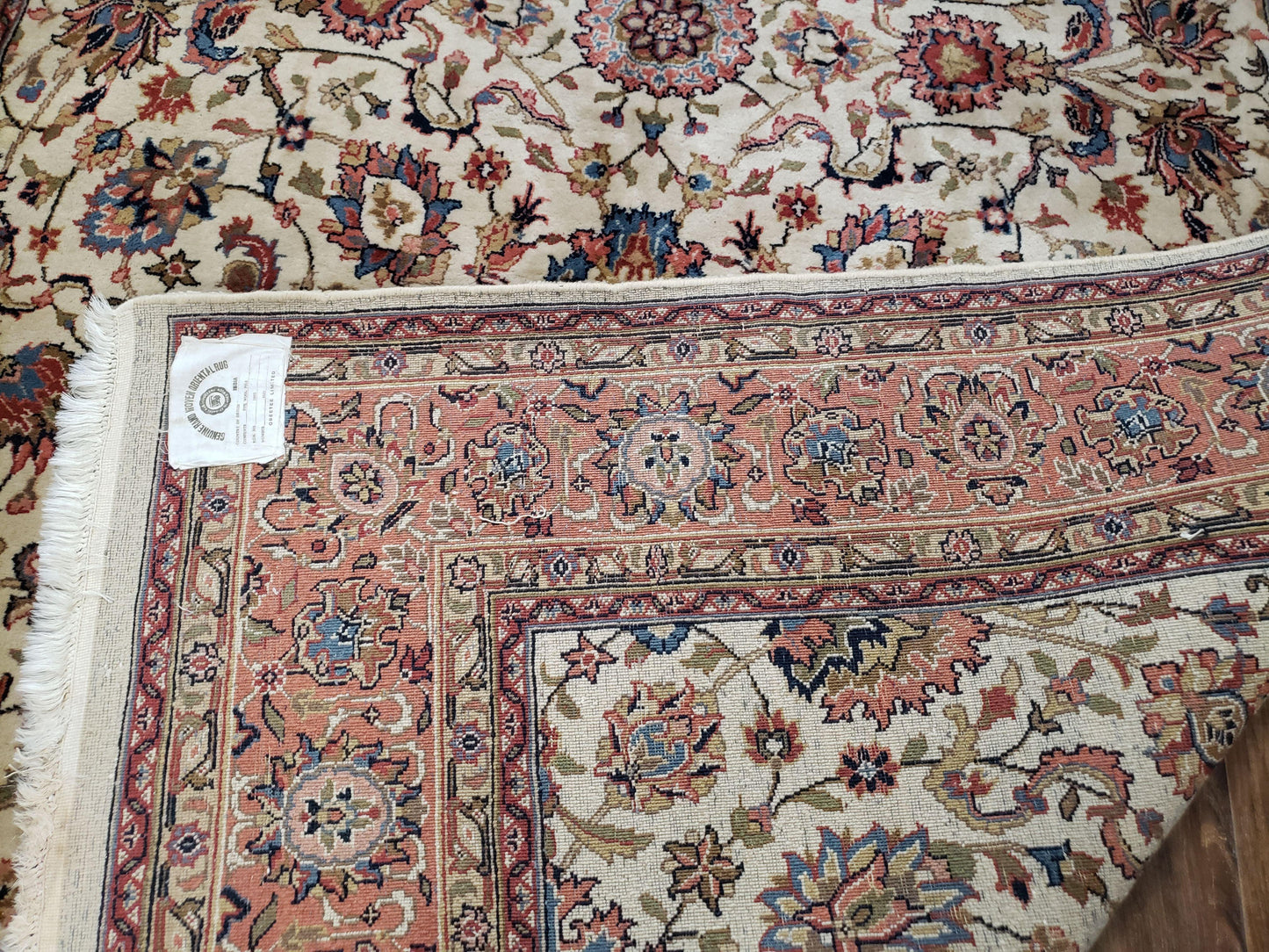 Handmade Wool Area Rug 6x9 Hand Knotted Floral Beige Vegetable Dyes
