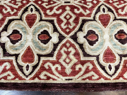 Portuguese Rug 9x12 Vintage Handmade Wool Carpet Handcrafted For Timeless Interiors