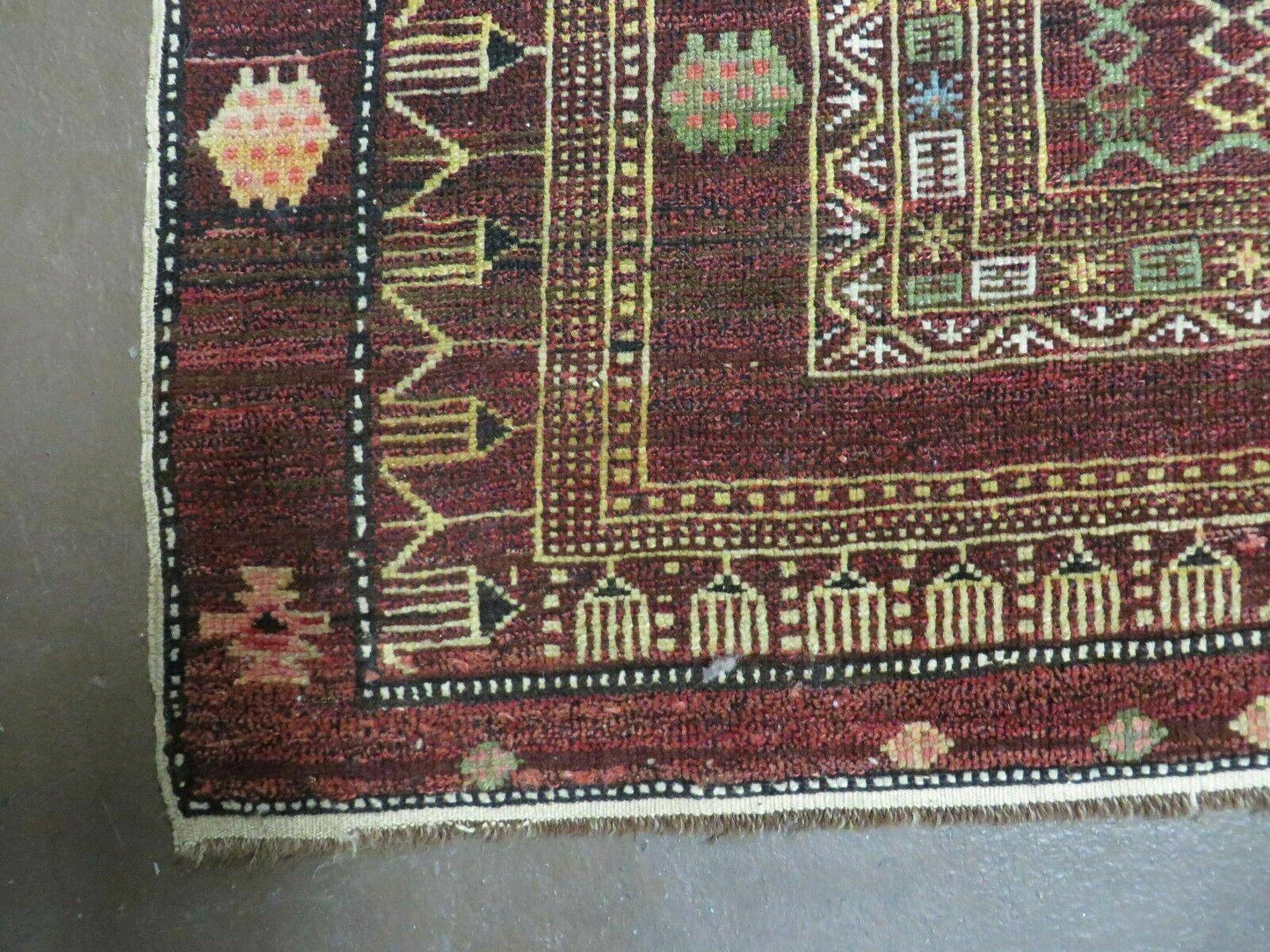Antique Caucasian Shirvan Wool Rug 52x68 Handmade Colorful Armenian Rug
