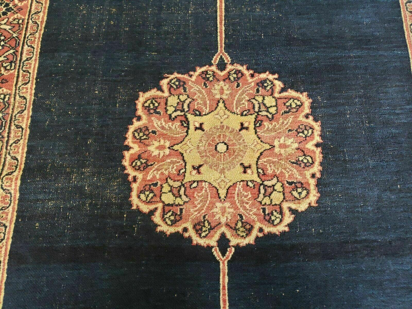 Turkish Ghiordes Wool Rug Antique 4x6 Handmade Lions Pattern With Vegetable Dyes