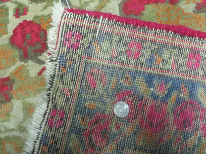 Antique Handmade India Floral Wool Rug 5x6 Roses And Traditional Oriental Design