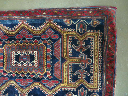 Antique Turkish Saddle Bag Rug Hand Made Tribal Wool 1950s Decor