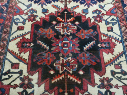 Antique Handmade Indian Floral Wool Rug 66x124 Vegetable Dye Tribal Oriental