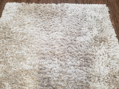Ivory Shag Rug 6x7, Flokati Carpet, Shaggy Soft Plush Pile Area Rug, Modern Contemporary