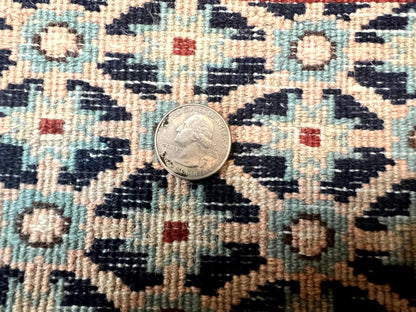 Persian Prayer Rug 4x6 Tree of Life Hand Knotted Wool Beige Vintage