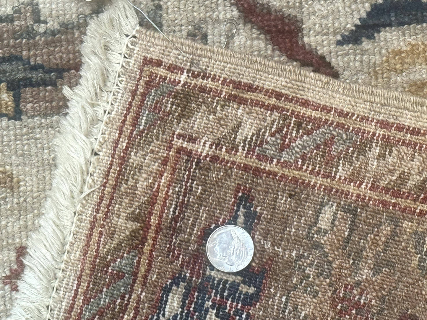 Egyptian Rug 9x12, Mahal Sultanabad Carpet, Handmade Wool Rug, Oatmeal Color