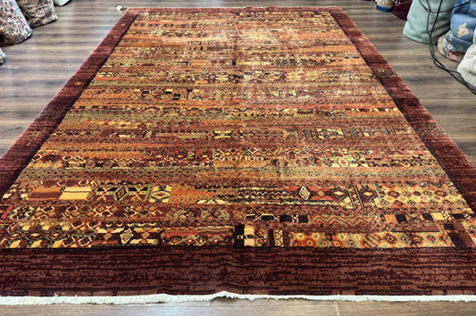 Wool Contemporary Area Rug Brown Belgium Power Loomed 8x11 Couristan