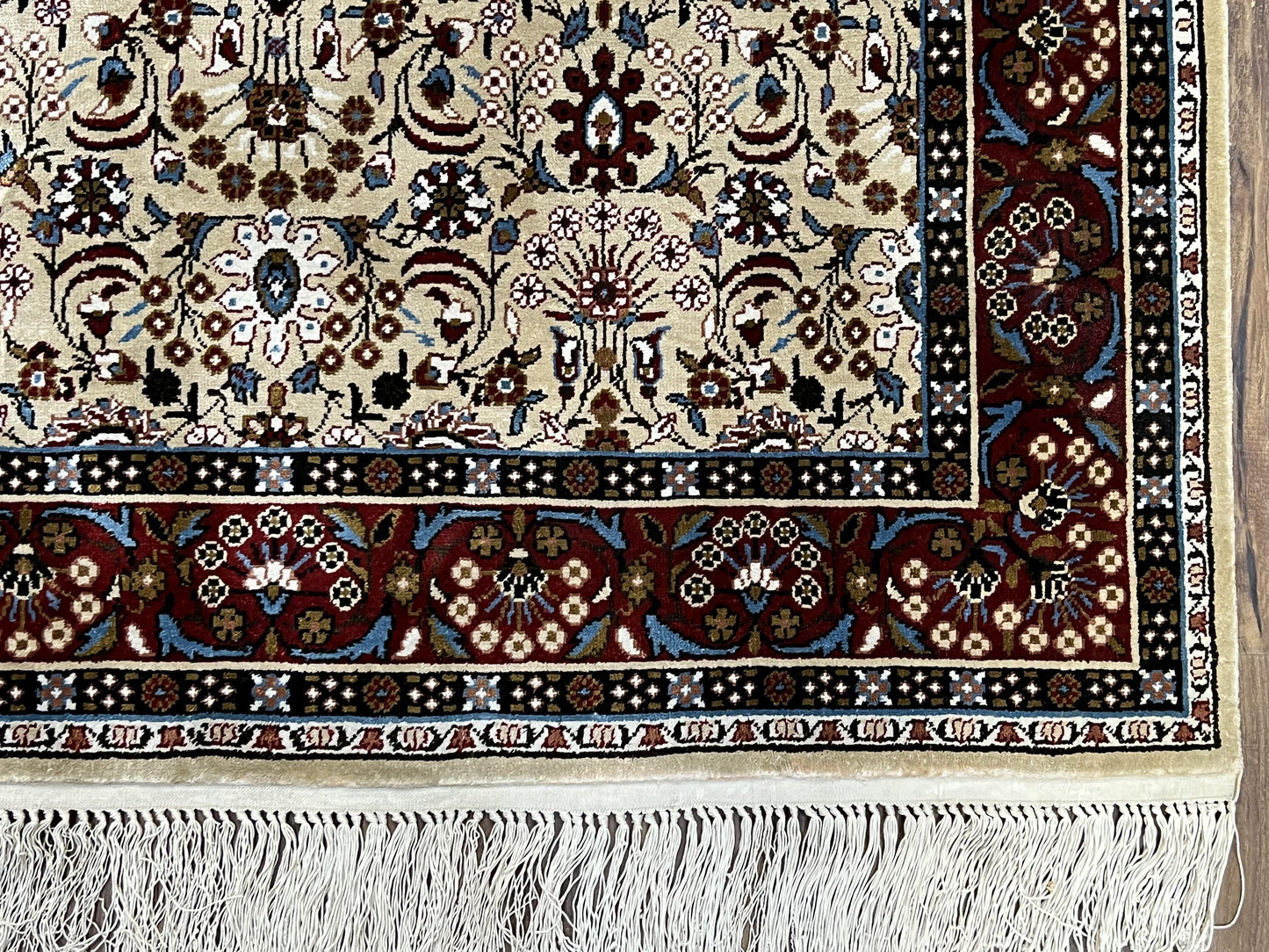 Sino Persian Silk Rug 3x5 Handmade Vintage Silk Carpet With Allover Motif