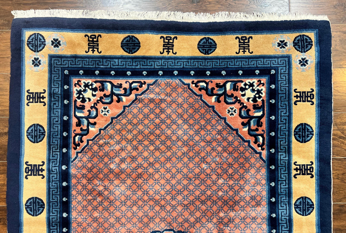 Peking Rug 5x8 Vintage Handmade Wool Pile Chinese Art Deco Oriental Carpet