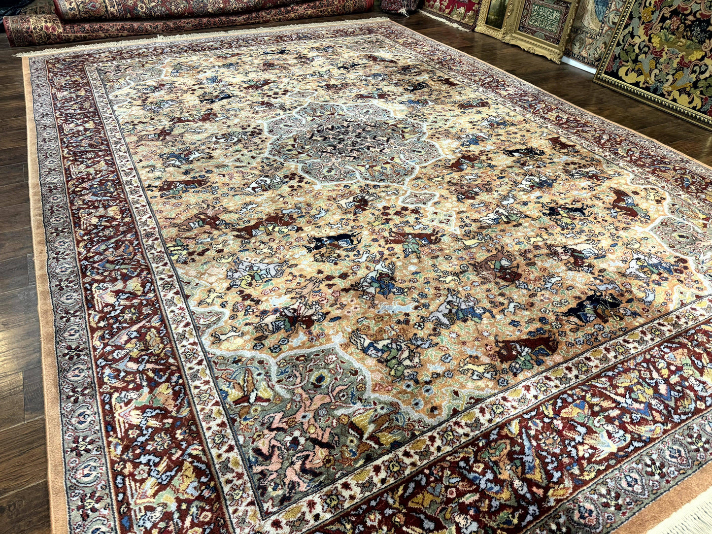 Karastan Rug 10x14 - Persian Hunting  #723 - Wool Pile, Vintage