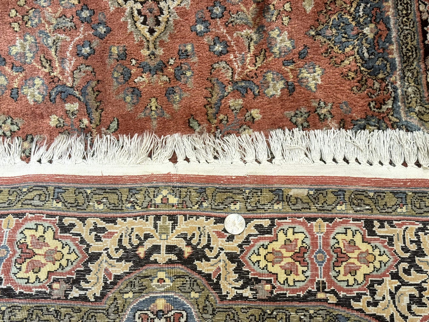 Kashmiri Silk Rug Hand Knotted 3x5 Vintage Indian Silk Rug 260 KPSI