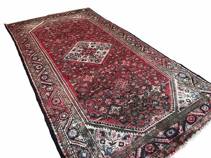 5.5 X 10 Antique Handmade Wool Tribal Gallery Rug All Over Red Runner Corridor