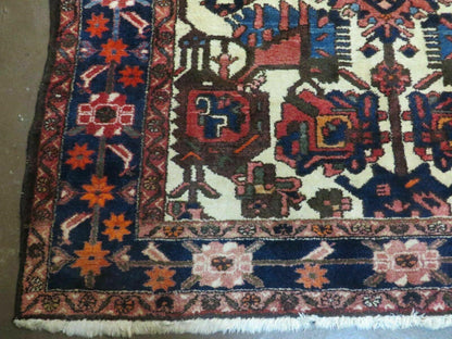 Antique Handmade Indian Floral Wool Rug 66x124 Vegetable Dye Tribal Oriental