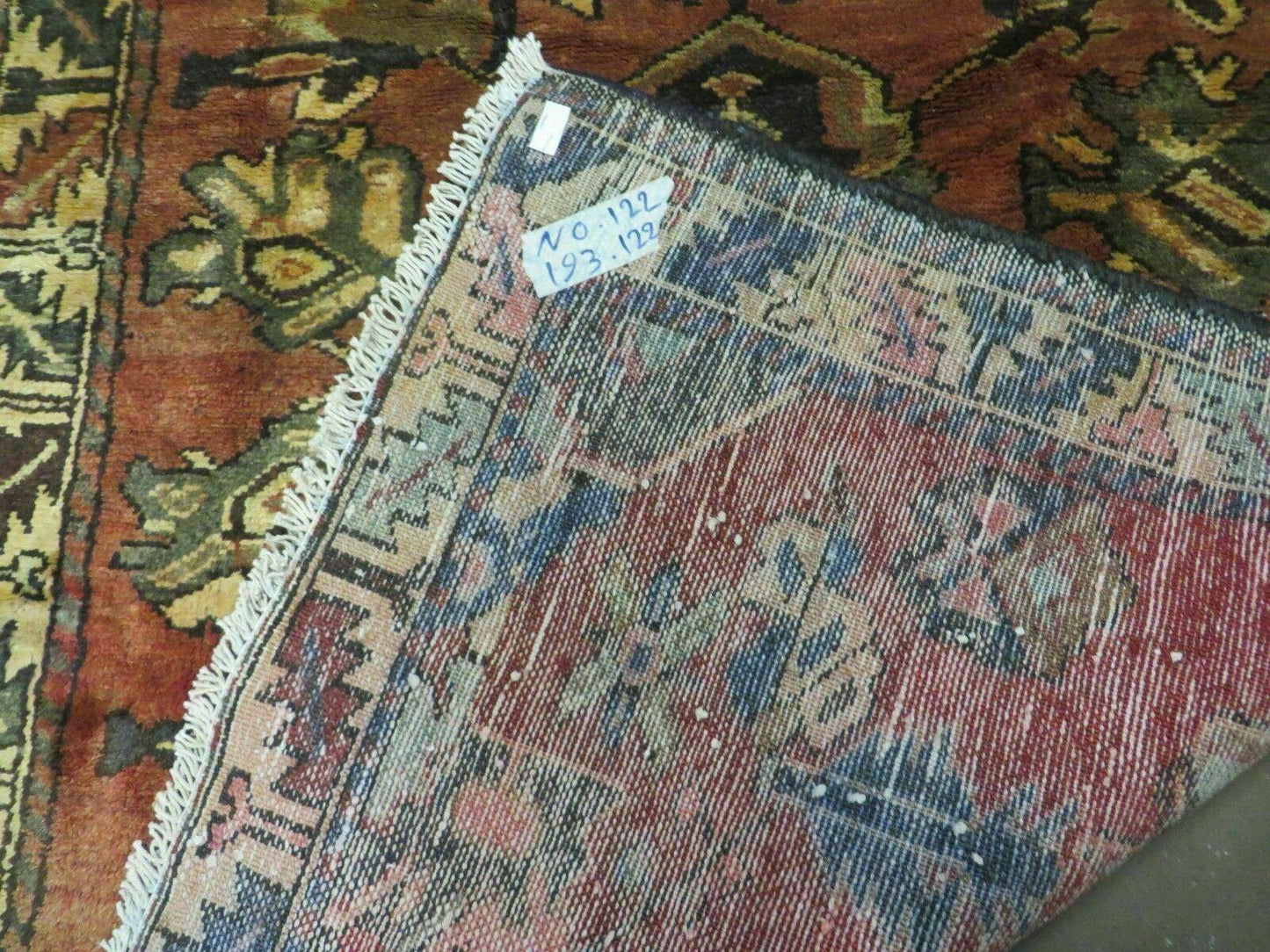 Antique Turkish Wool Rug 4x6 Handmade Vegetable Dye With Rich Pattern