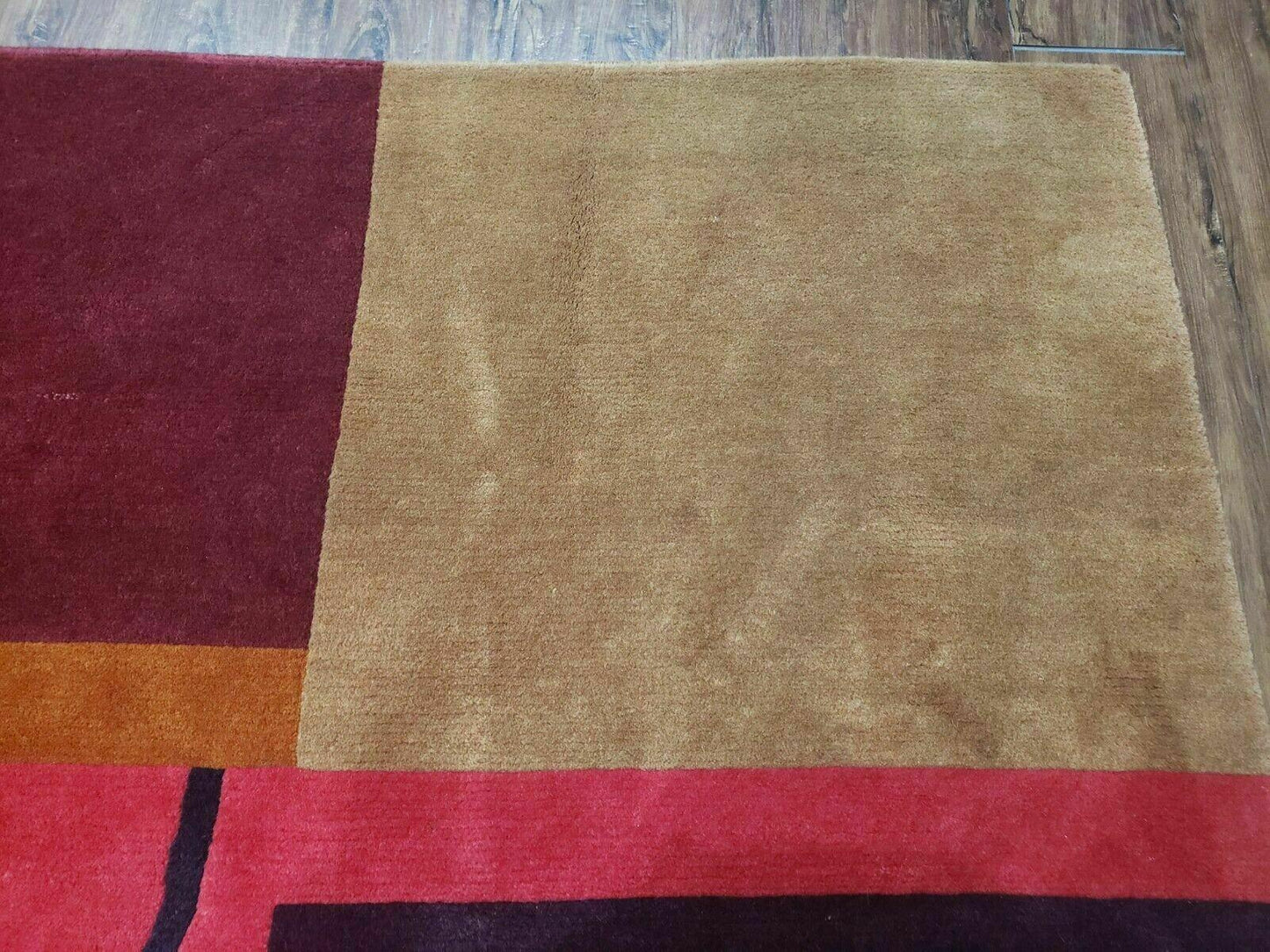 Tibetan Hand Knotted Wool Rug 8x10 Art Deco Modern Colorful Abstract Design