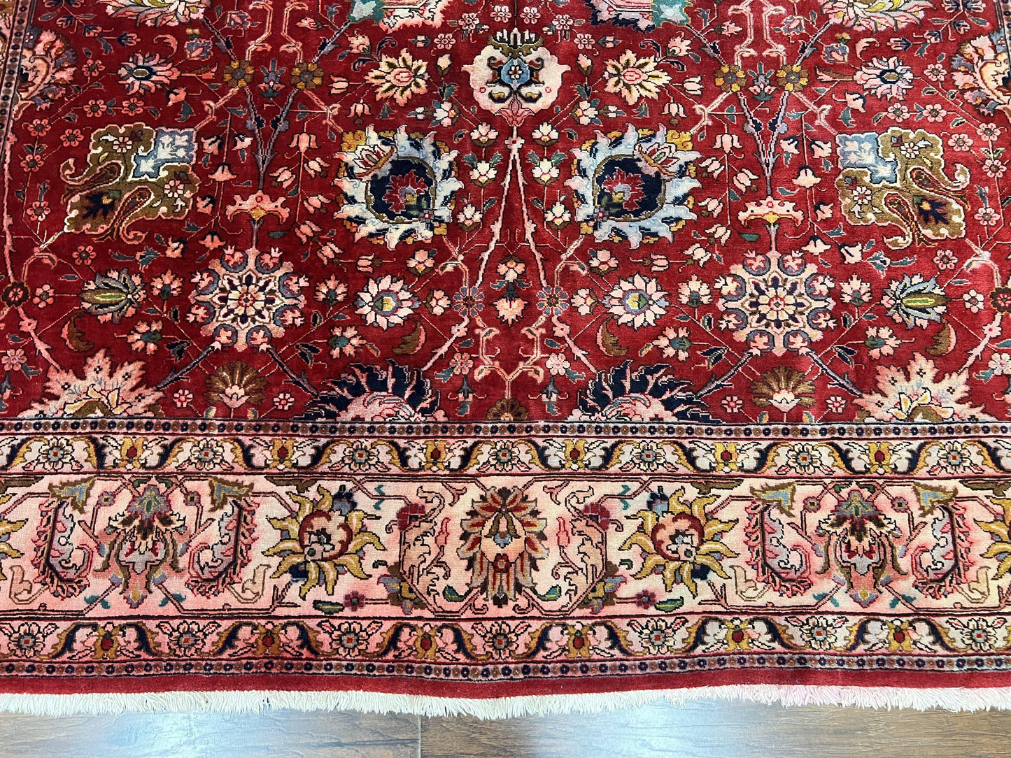 Persian Tabriz Rug 10x12 Floral Allover Handmade Vintage Wool Carpet