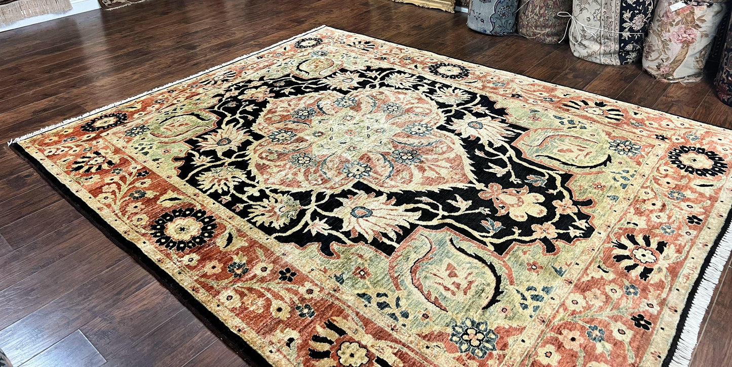 Pak Persian Rug 8x10 Mahal Sultanabad Vintage Medallion Wool Carpet
