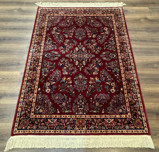 Karastan Rug 4x6 Red Sarouk Wool Pile Vintage 700 Series Discontinued