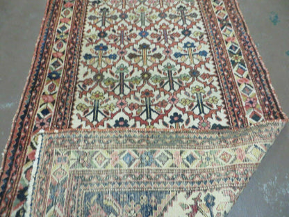 Antique Caucasian Shirvan Wool Runner Rug 3 Ft 3 In By 9 Ft 9 In Handwoven