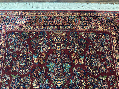 Karastan Red Sarouk Rug 5.9 x 9 Vintage Wool Area Carpet 785 Original 700 Series