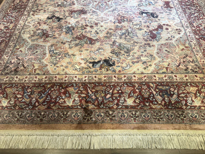 Karastan Wool Rug 8.8x12 Persian Hunting Pattern 723 Vintage Power Loomed Area Rug