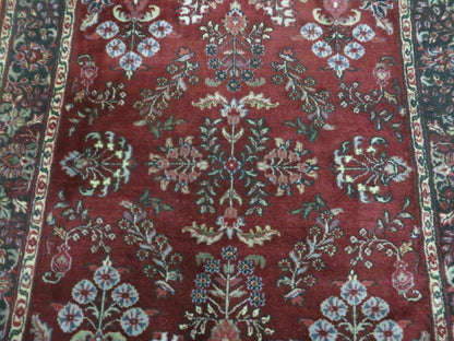 Jaipur Floral Oriental Wool Rug Vintage Handmade Indian 4 By 6 Rug