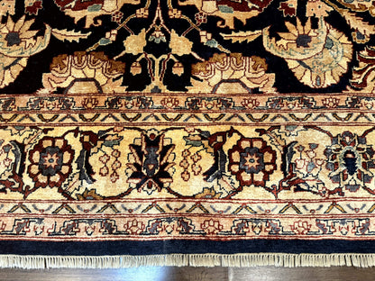 Persian Bidjar Rug 10x13 Midnight Blue And Tan Handmade Wool Pakistani Carpet