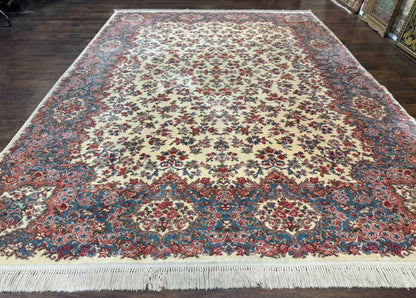 Karastan Ivory Kirman Wool Rug 8.8x12 Original 700 Series Area Rug