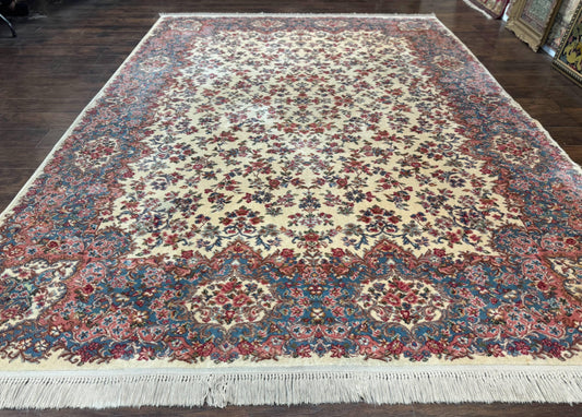 Karastan Ivory Kirman Wool Rug 8.8x12 Original 700 Series Area Rug