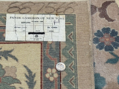 Palace Size Wool Rug 10x18, Sino Persian Kerman Rug, Oversized Hand Knotted Carpet, Light Taupe, Allover Pattern