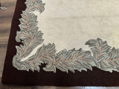 Palace Size American Hooked Rug 11x20 Aubusson Style Ivory