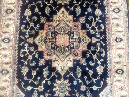 Karastan Navy Serapi Kara Shah Wool Rug Vintage Area Rug