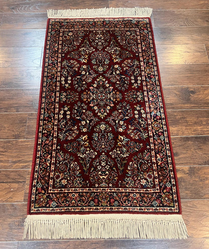 Karastan Rug 3x5 Red Sarouk 785 Vintage Wool Pile Carpet Original 700 Series