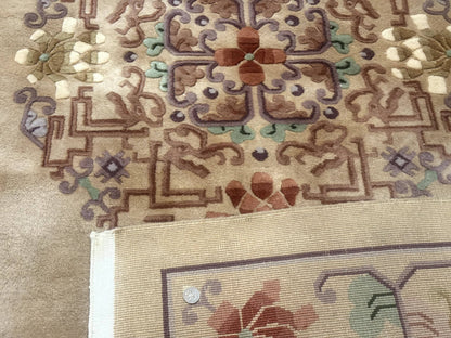 Chinese Wool Rug 90 Line Hand Knotted Vintage Handmade Area Rug