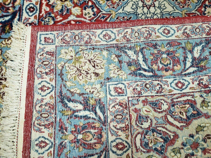 Vintage Turkish Handwoven Wool Rug 3 Ft 5 In By 5 Ft 8 In With Vegetable Dyes