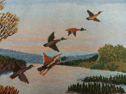 Vintage Handmade Pakistan Pictorial Rug With Birds And Trees 2x3 Feet