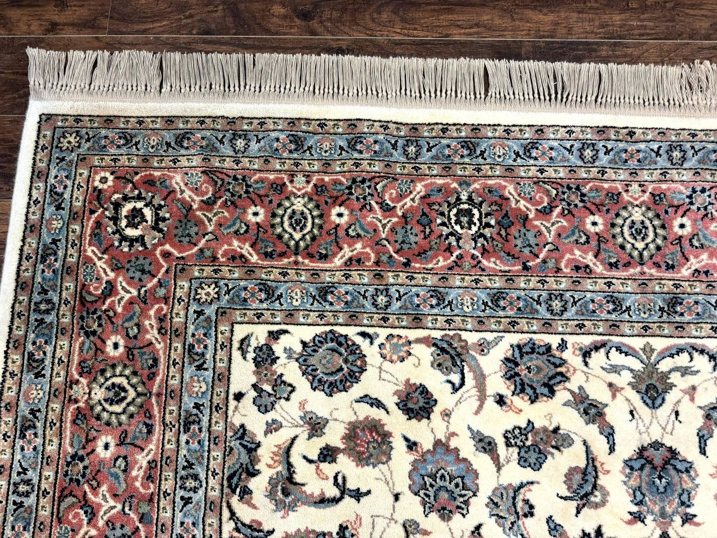 Karastan Rug Ivory Rose Kashan Wool Pile Vintage 8.8 x 12 Original 700 Series Rare