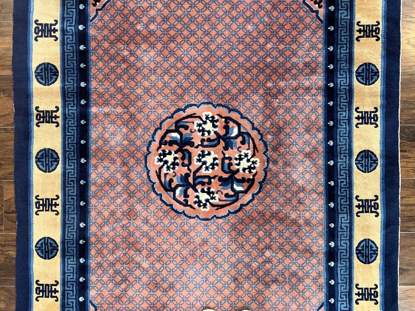 Peking Rug 5x8 Vintage Handmade Wool Pile Chinese Art Deco Oriental Carpet