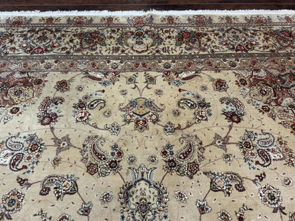 Sino Persian Rug 8x10, Wool and Silk Highlights, 290 KPSI, Floral Medallion