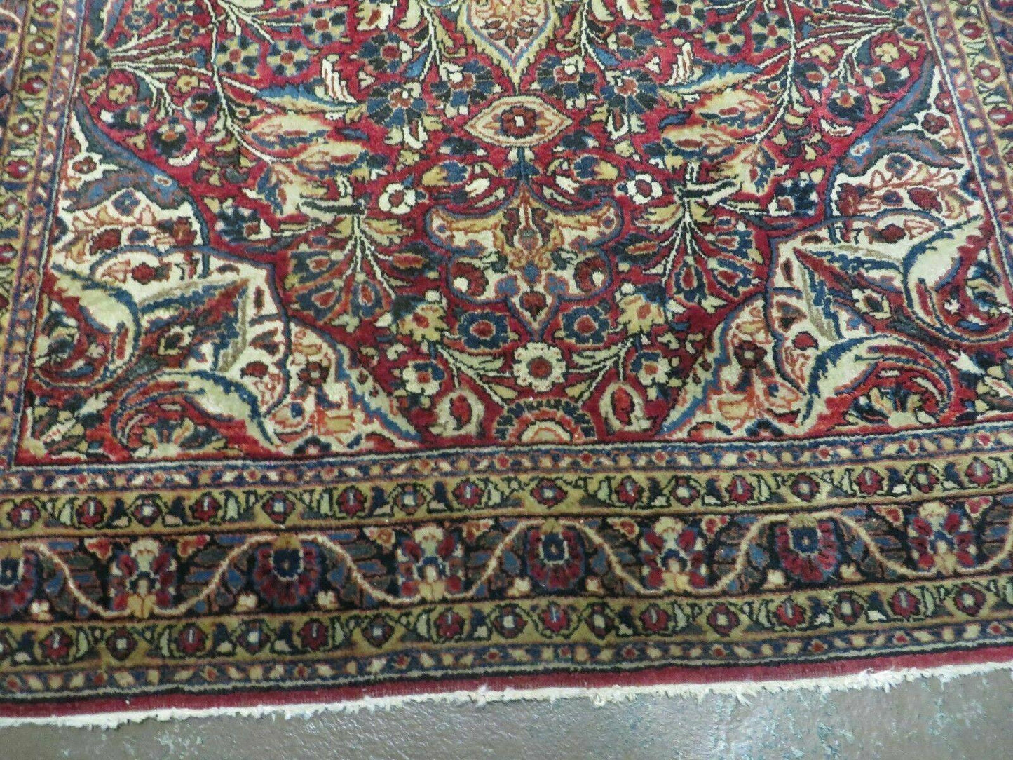 Antique Handmade Indian Wool Rug Agra Fine Weave Organic Vegetable Dyes 41x60
